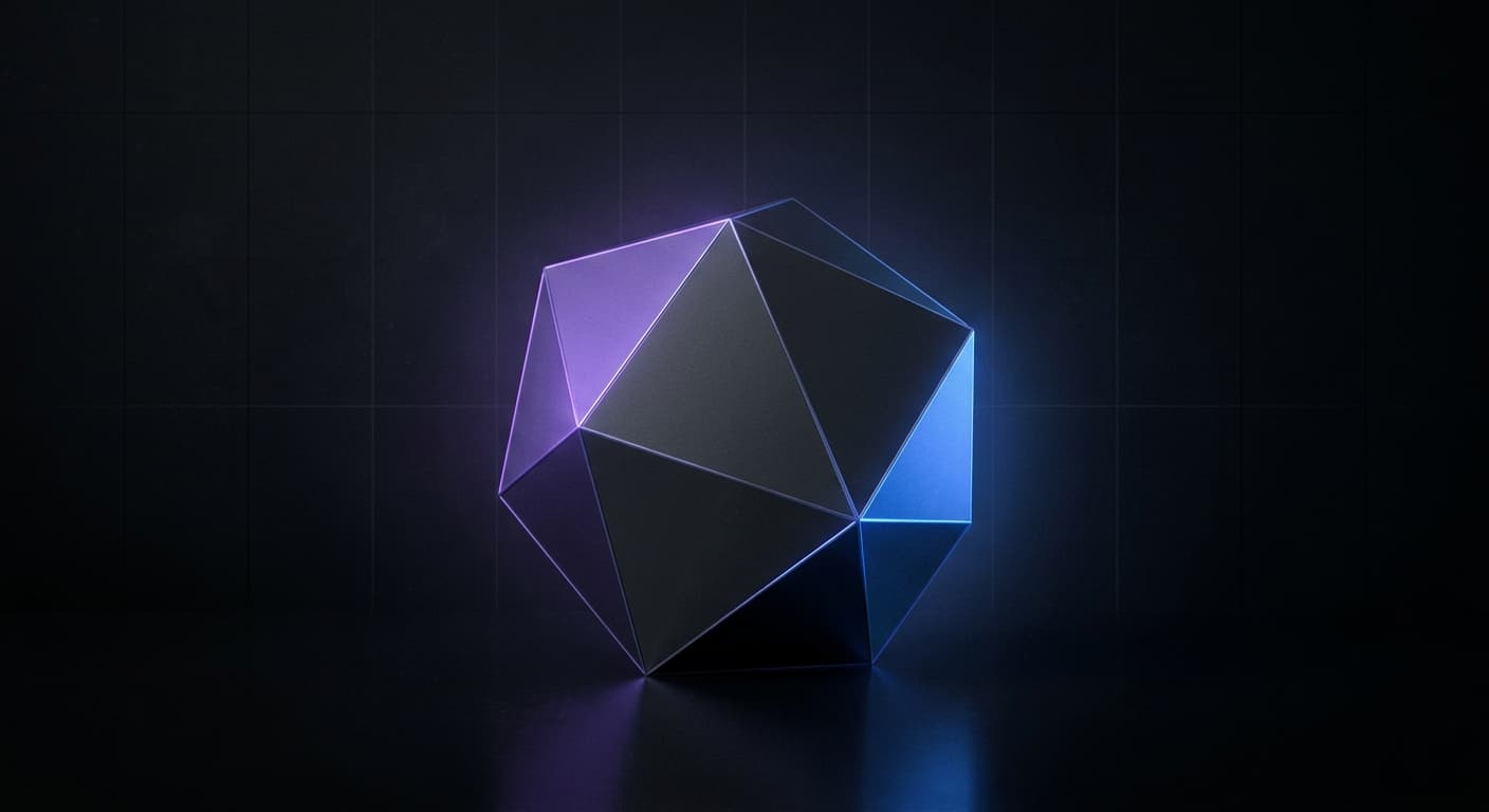 Minimal abstract geometric composition representing a focused web design studio